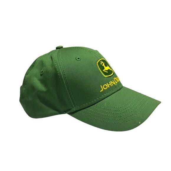 John Deere Adjustable Baseball Cap Logo Strap Back Embroidery Green - Picture 2 of 9